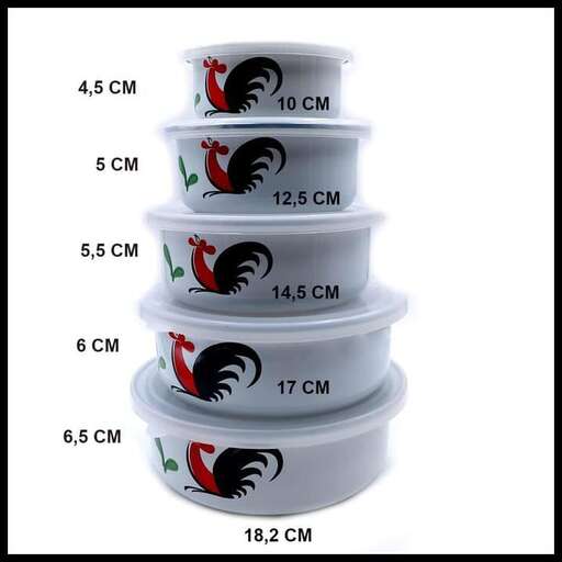 the red chicken is in the middle of the black and red.