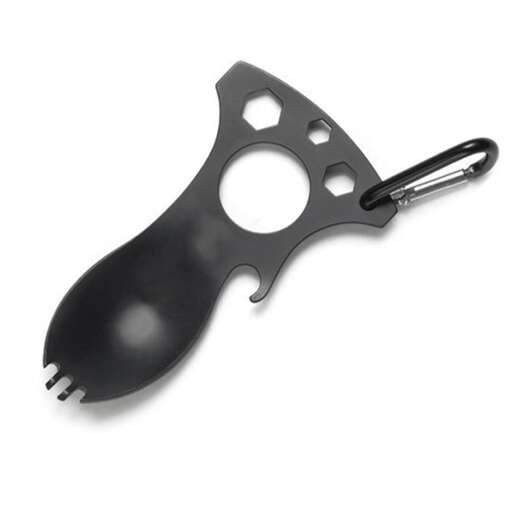a black spoon isolated on a white background