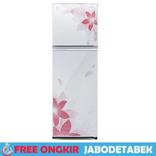 free - standing fridge in a floral pattern