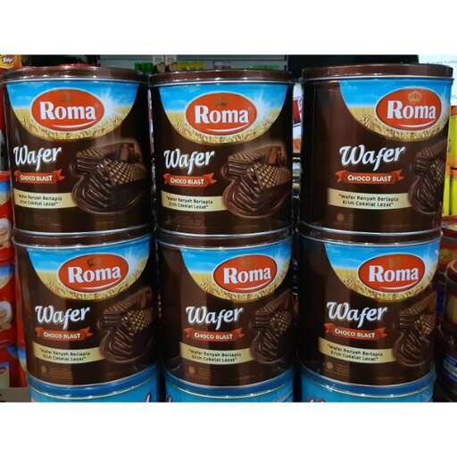 a selection of chocolate and water in a supermarket.