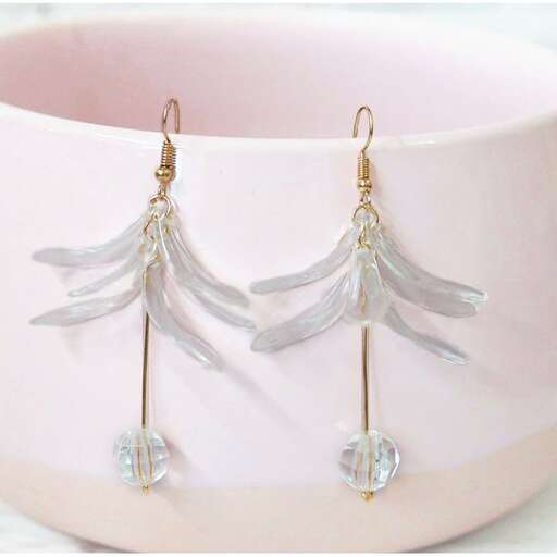 earrings with a drop of water