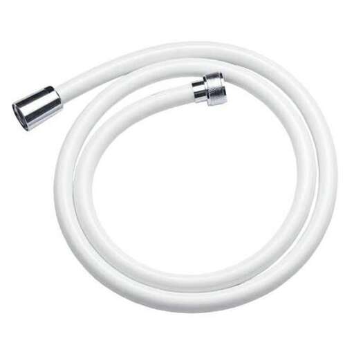 coiled white plastic hose isolated on a white background
