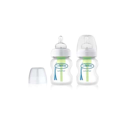 a set of three - sided glass bottles with a blue ribbon.