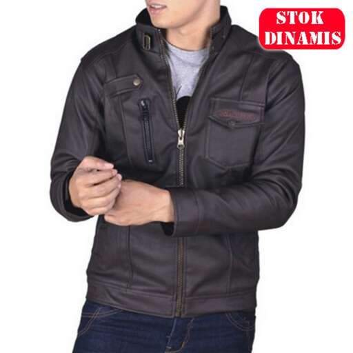 men's leather jacket with a zipper