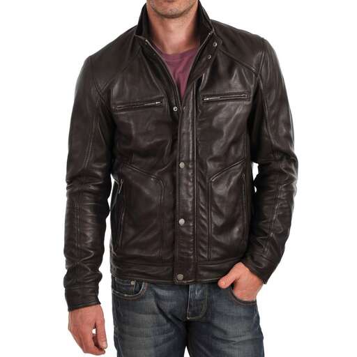 men's leather jacket with a hoodie