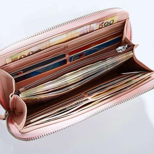 a wallet with a wallet inside and a wallet inside.