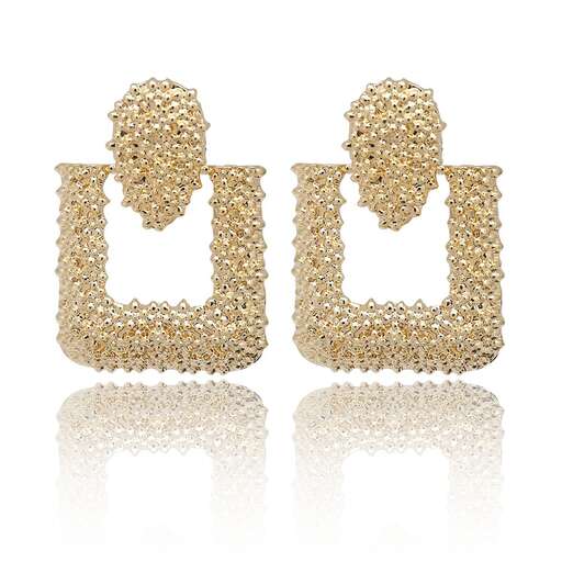 a pair of 18k gold earrings with diamonds