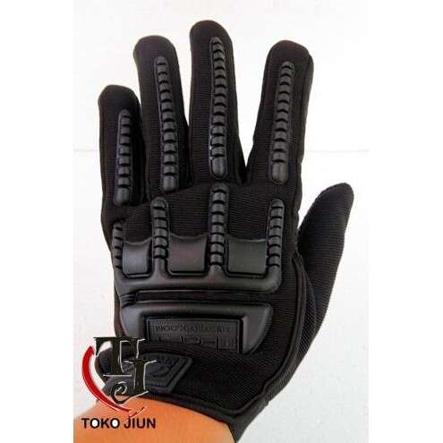 a glove with a red heart and a black glove.