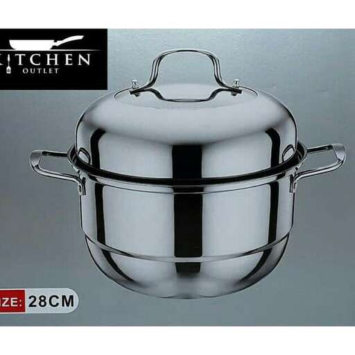 a large metal pot with a lid on it.