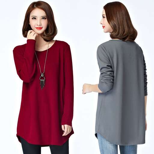 a long sleeved sweater with a long neckline and a long sleeved top.