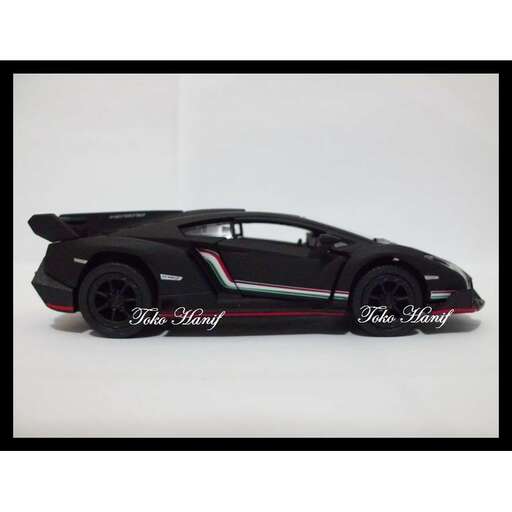 automobile model in black with red stripes