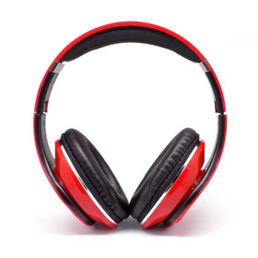 red headphones isolated on a white background.