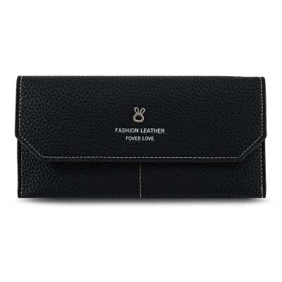 black leather wallet with a zipper