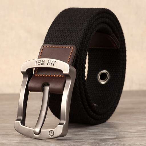 leather belt with a buckle