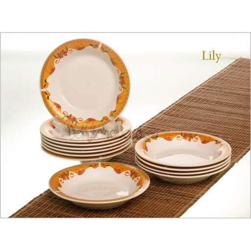 vintage plates in gold, orange and white