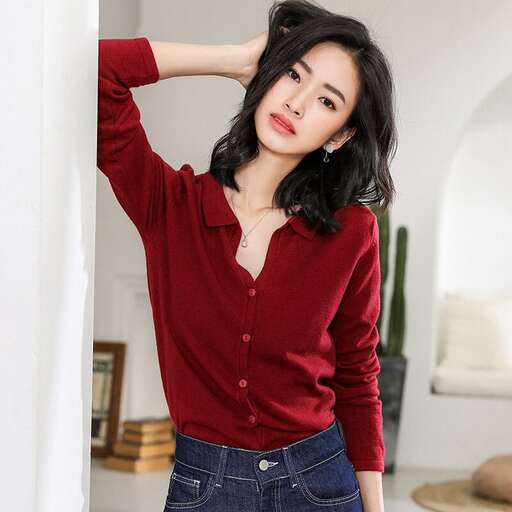 person in a red shirt