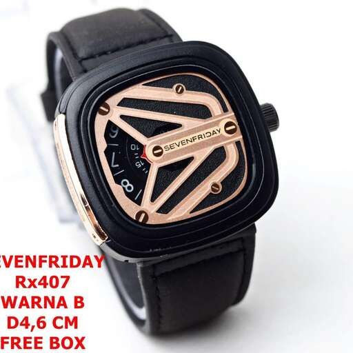 a watch with a black strap