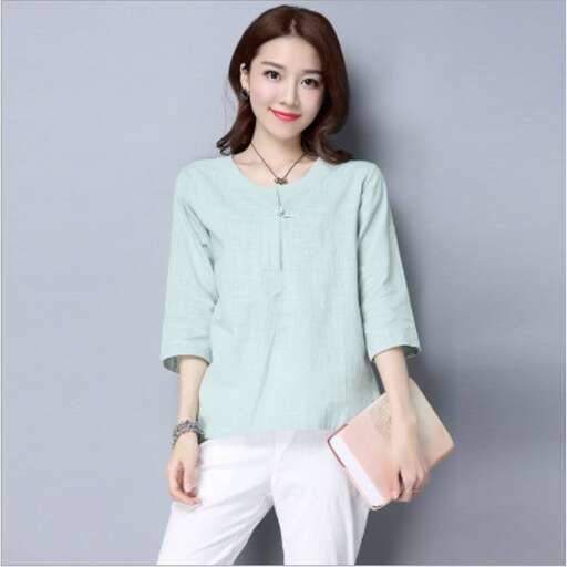 women's blouse in light green