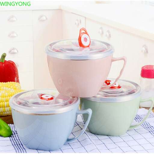 a set of three cups and three cups on a table.