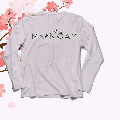 the white long sleeve t - shirt with the word