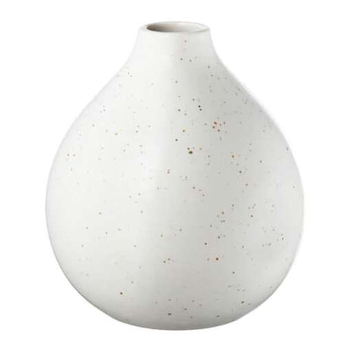 a large white vase with a small geometric design.