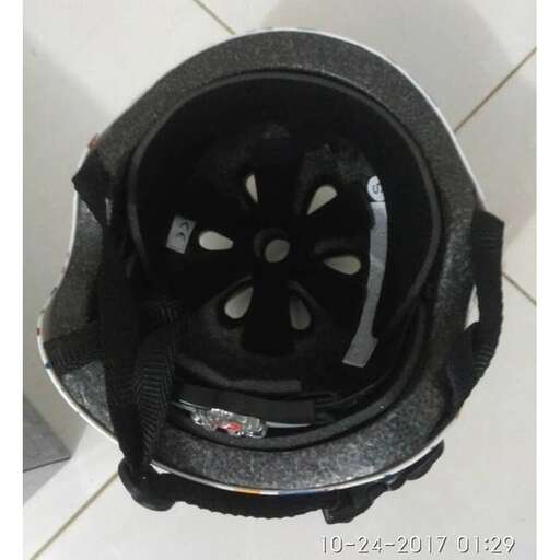 the inside of the helmet is black.