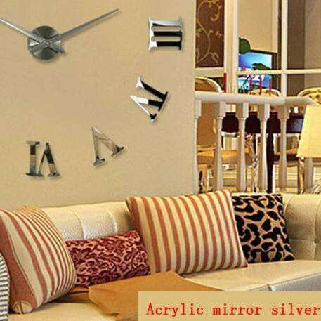 a couch with a clock on it and a wall with a clock on it.