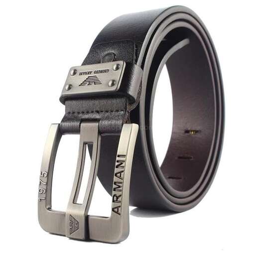 leather belt with a metal buckle