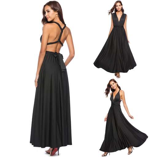 black maxi dress with a slit