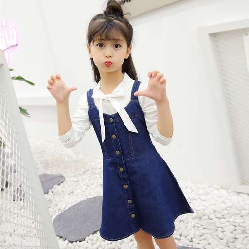 cute little girl in a blue dress
