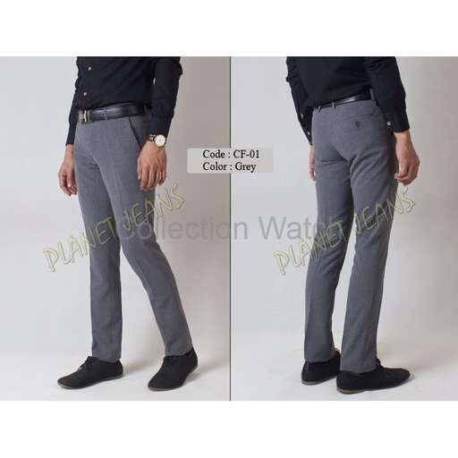 a pair of grey trousers