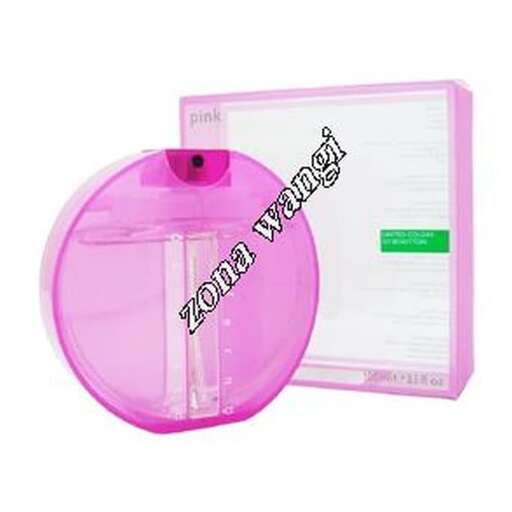 pink plastic case with a black label
