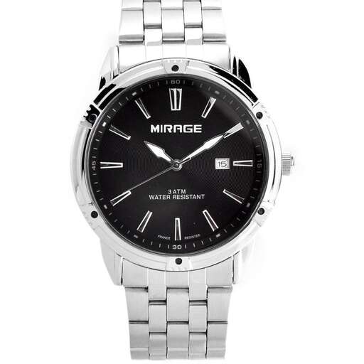 the watch is a classic black face with a white dial and a black dial.