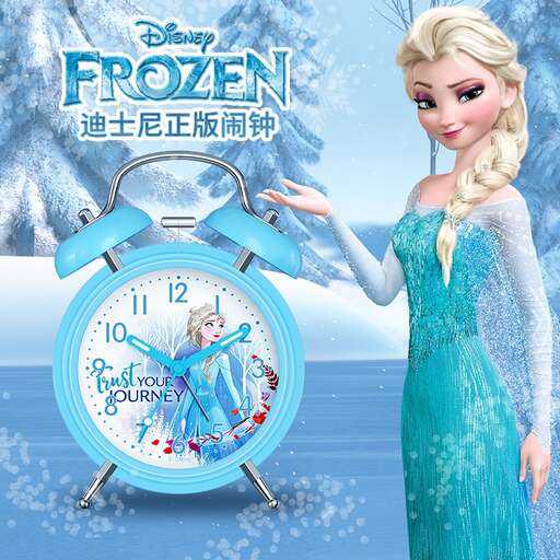 a beautiful blue clock with a girl in a blue dress.
