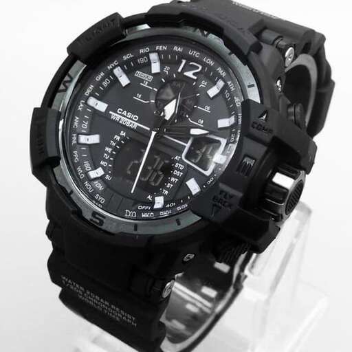 the watch is made of black leather and is designed to look like a watch.