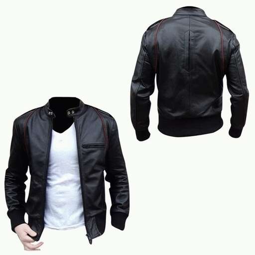 leather jacket with a zipper