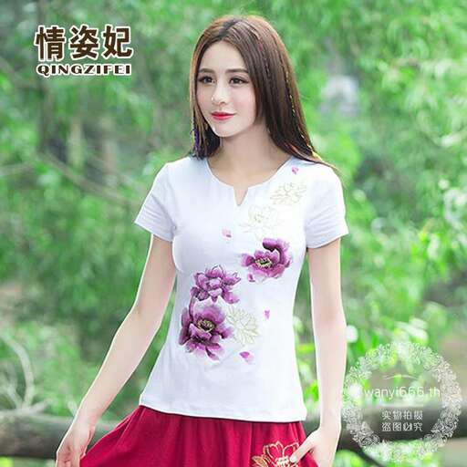 the new shirt in white with floral embroidery