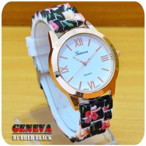 a watch with a floral pattern and a floral design.