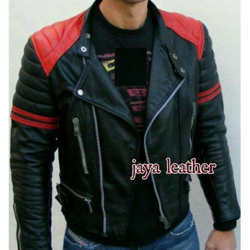 leather jacket with a red and black leather jacket