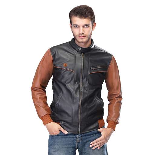 leather jacket with a zipper