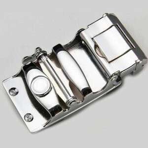 a silver ring with a silver clasp.