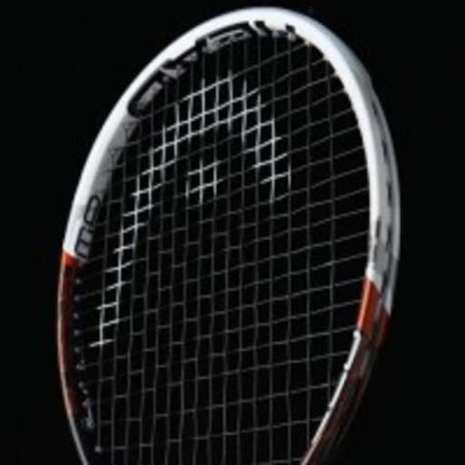 a close up of a tennis racket