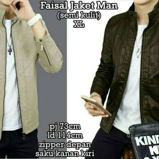 a man in a brown jacket and black jeans