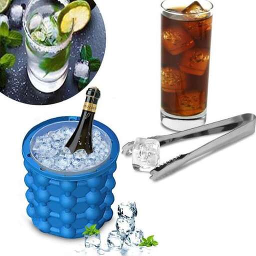 a drink that is made with ice, ice, and a bottle of sparkling water.