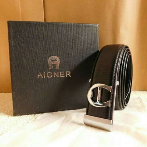 the belt is made of leather.