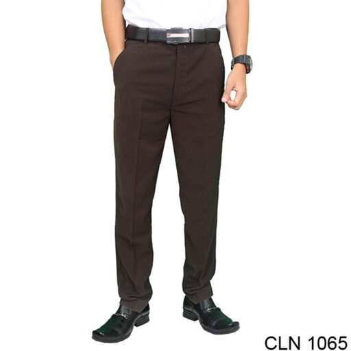 men's black trousers with a white shirt and black belt