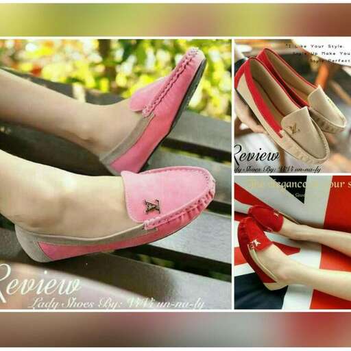 i love the pink and white striped shoes.