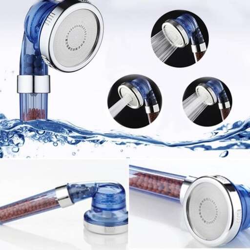 a blue water tap with a white background