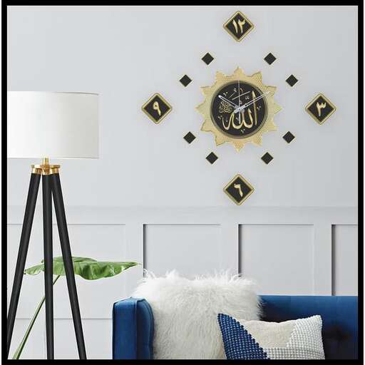 a wall clock with a white lamp and a lamp