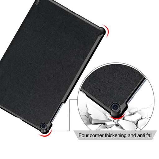 the case is a small, black leather case with a red line.